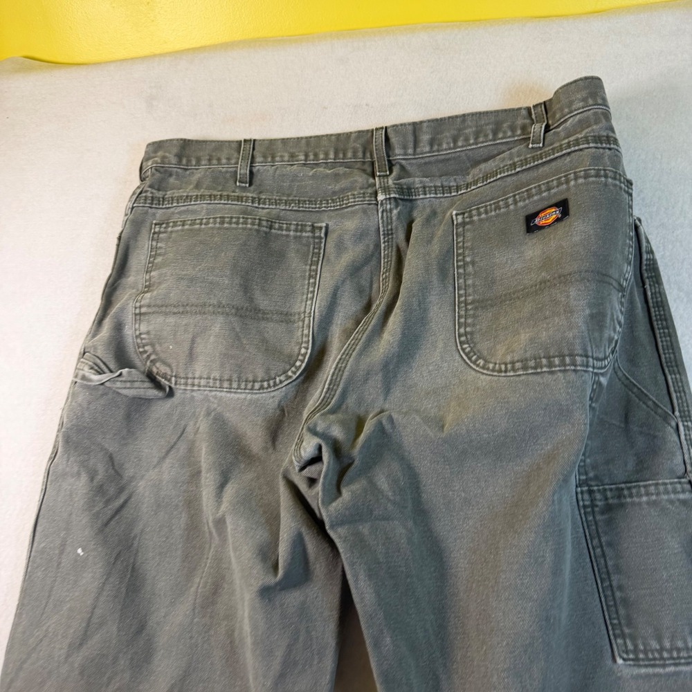 Dickies Mens Relaxed Fit Carpenter Pants Faded‎ Olive Green Duck Canvas 38x32